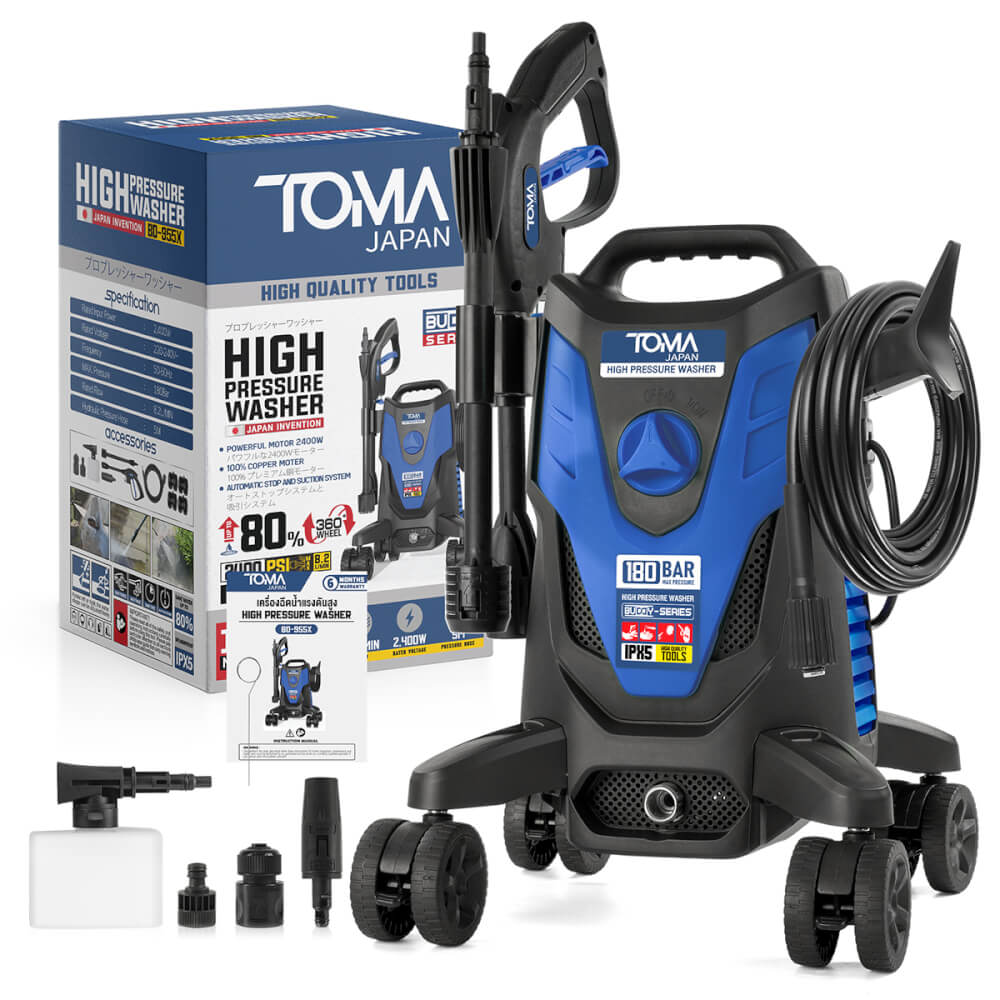 เครื่องฉีดน้ำแรงดันสูง TOMA JAPAN รุ่น BD-955X 180 บาร์ 2400 วัตต์